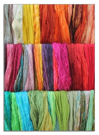 Postkarte Rainbow scarfs
