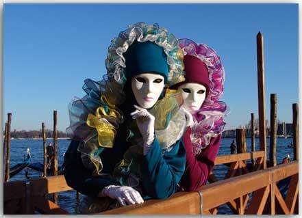 Postkarte Karneval in Venedig